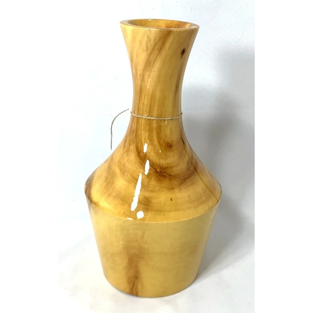 Artisan Signed Aspen Wood Vase Colorado Made USA Hand Turned Gary Duncan‎
